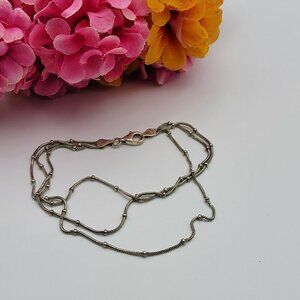 Vintage ATI Italy 925 Sterling Silver Chain Bracelet Three Strand 7.75 Inch